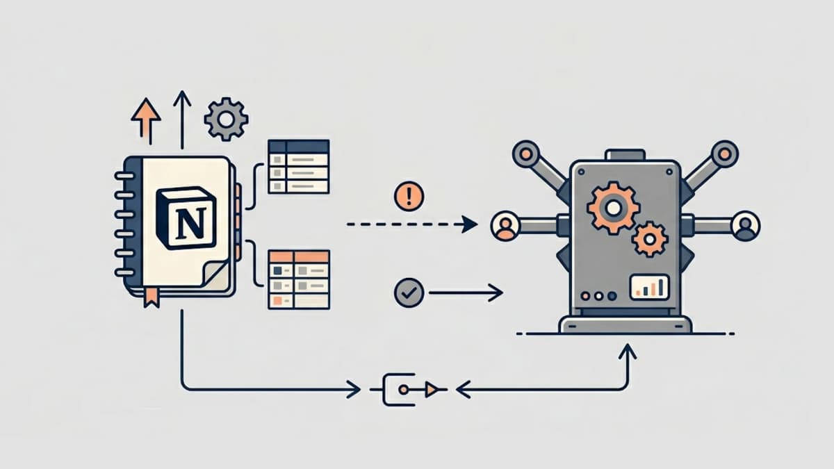 Notion database configured as a CRM next to a HubSpot pipeline view