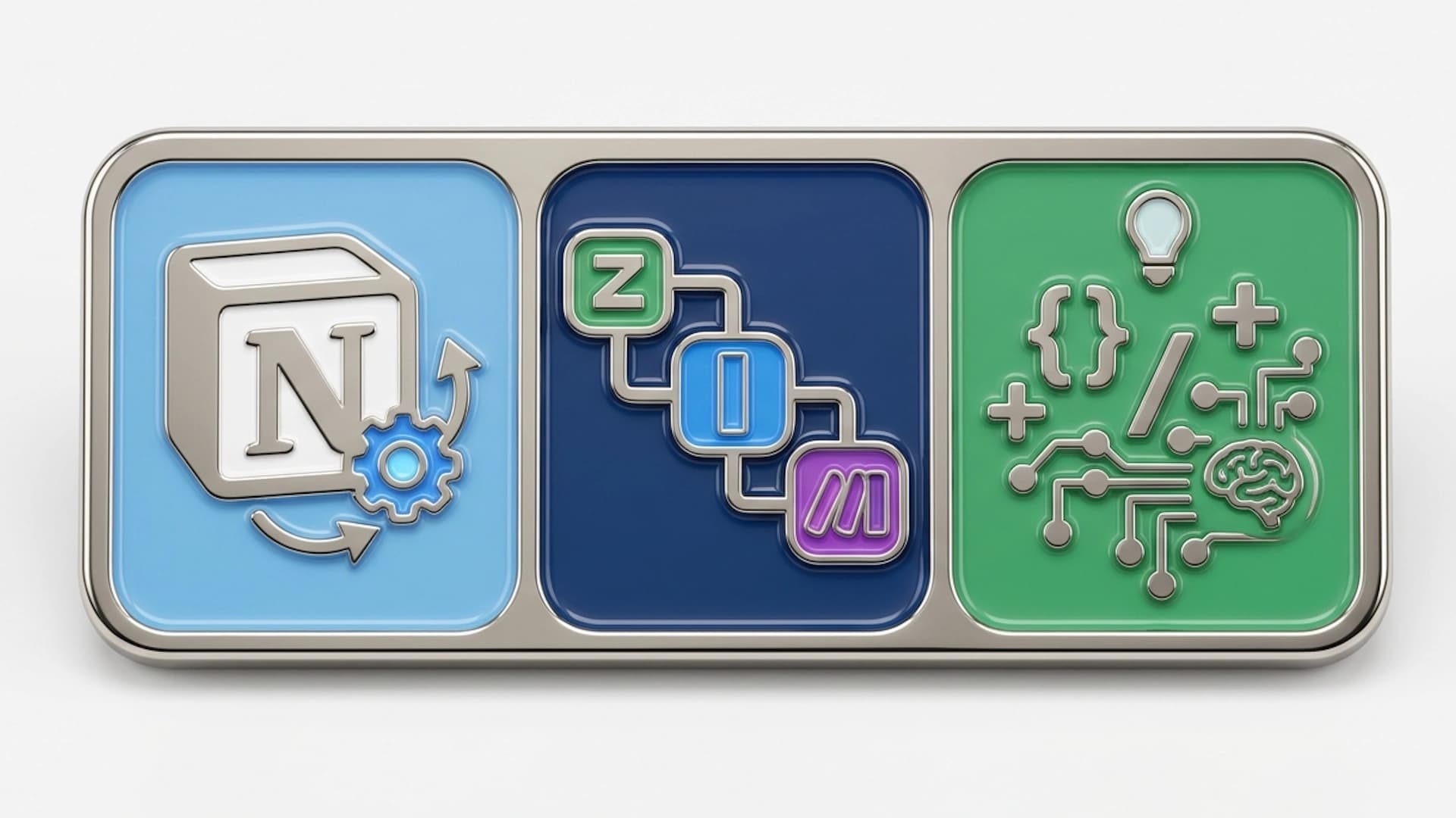 A Notion database with button automation triggers and a workflow diagram