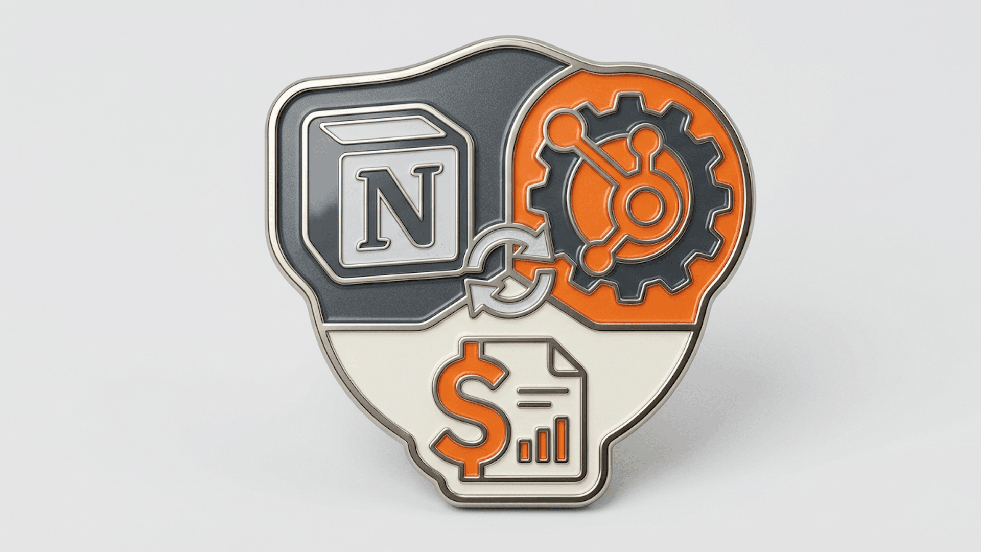 A HubSpot deal timeline showing a synced Notion note attached to the deal record