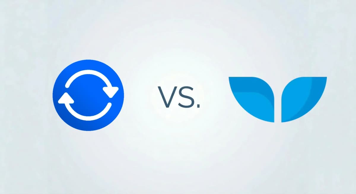 Cartoon whale and robot trying to sync