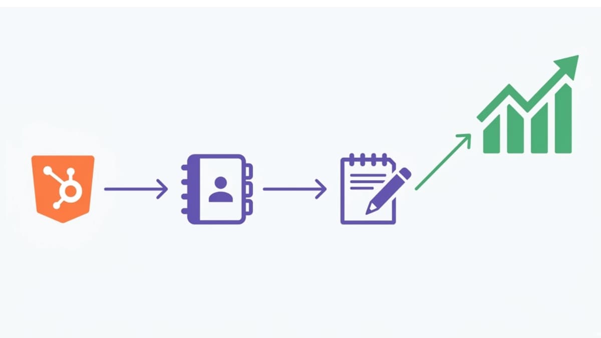 Cartoon image of man before and after using HubSpot notes