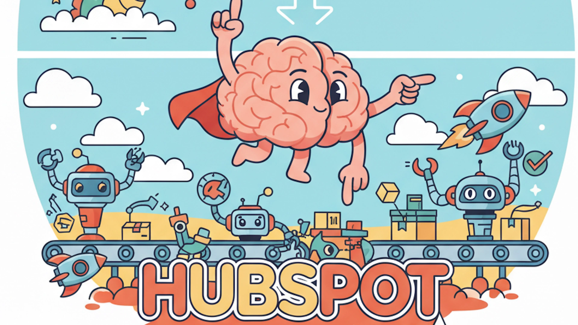 Cartoon brain talking about HubSpot being best for execution
