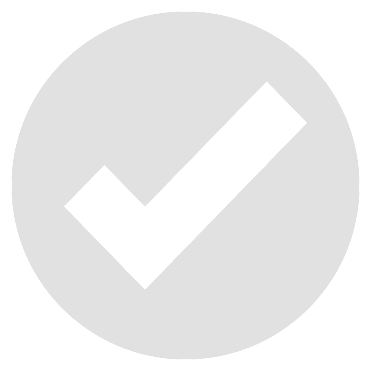 Checkmark outline inside of a gray circle